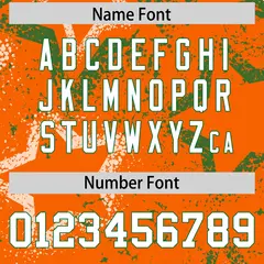 Orange Kelly Green-White Star Graffiti Football Jersey 4