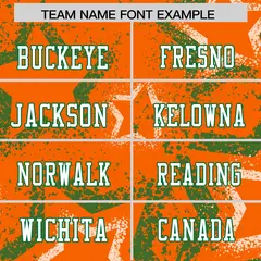 Orange Kelly Green-White Star Graffiti Football Jersey 3