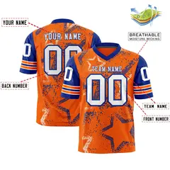 Orange Kelly Green-White Star Pattern Football Jersey 2