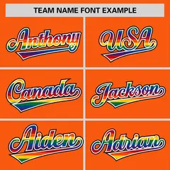 Orange LGBT Rainbow Pride Month Letterman Baseball Jacket 5