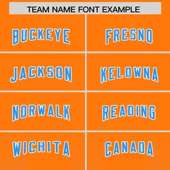 Orange Light Blue Gradient Vertical Stripe Football Jersey 3