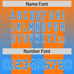 Orange Light Blue Gradient Vertical Stripe Football Jersey 4