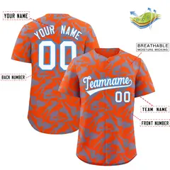 Orange Light Blue Playboy Graffiti Pattern Baseball Jersey 2