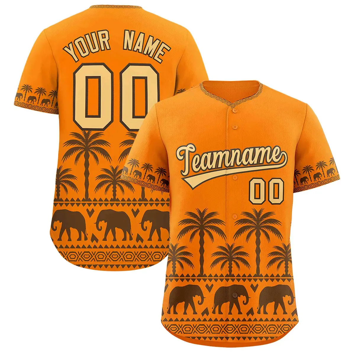 Orange Light Brown Graffiti Bossinia Style Baseball Jersey