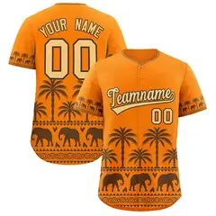 Orange Light Brown Graffiti Bossinia Style Baseball Jersey