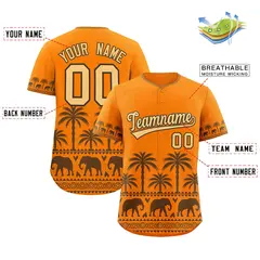 Orange Light Brown Graffiti Bossinia Style Baseball Jersey 2