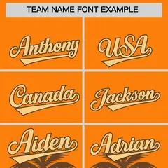 Orange Light Brown Graffiti Bossinia Style Baseball Jersey 3