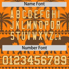 Orange Light Brown Graffiti Bossinia Style Baseball Jersey 4