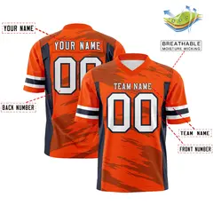 Orange Light Brown Scratch Pattern Authentic Football Jersey 2