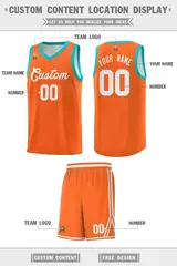 Orange Light Green Chest Slash Pattern Basketball Jersey 2