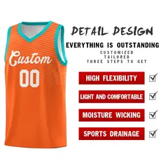 Orange Light Green Chest Slash Pattern Basketball Jersey 4