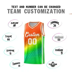 Orange Light Green Gradient Irregular Shapes Basketball Jersey 3