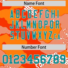 Orange Light Orange Teal Camo Reversible Pullover Baseball Jersey 7