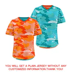 Orange Light Orange Teal Camo Reversible Pullover Baseball Jersey 9