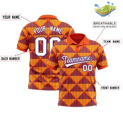 Orange Lingge Sunshine Team Polo Shirts 2