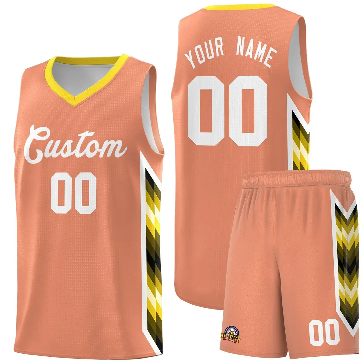 Orange Mosaic Gradient Fashion Basketball Jersey