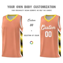Orange Mosaic Gradient Fashion Basketball Jersey 3