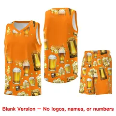 Orange National Beer Day Beer Bubble Basketball Jersey 7