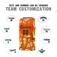 Orange National Beer Day Beer Bubble Basketball Jersey 4