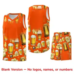 Orange National Beer Day Beer Bubble Basketball Jersey 7