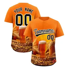 Orange National Beer Day Beer Pattern Baseball Jersey