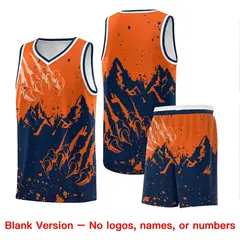 Orange Navy Beast Pattern Sports Basketball Jersey 7