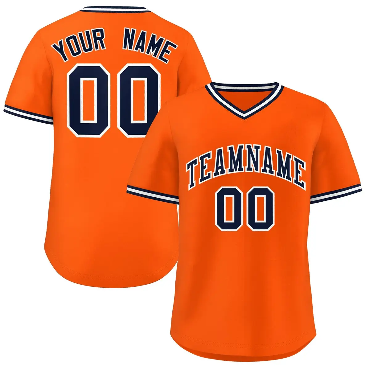 Orange Navy Classic Authentic Pullover Baseball Jersey
