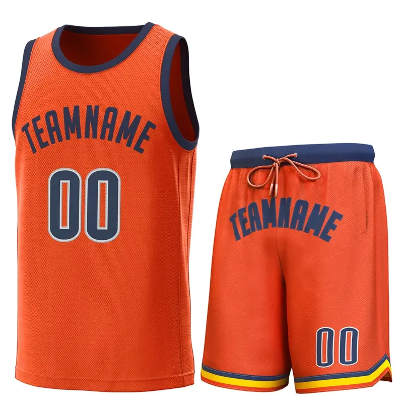 Orange Navy Classic Sets Basketball Jersey