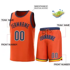 Orange Navy Classic Sets Basketball Jersey 2