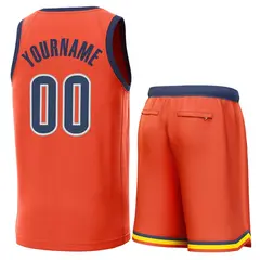 Orange Navy Classic Sets Basketball Jersey 3