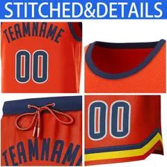 Orange Navy Classic Sets Basketball Jersey 6
