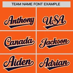 Orange Navy Color Block Authentic Baseball Jersey 3