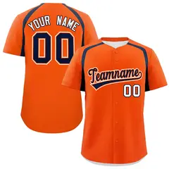Orange Navy Color Block Authentic Baseball Jersey 1