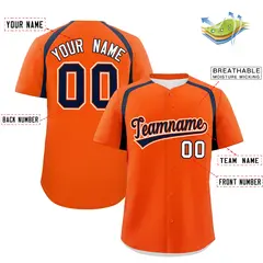 Orange Navy Color Block Authentic Baseball Jersey 2