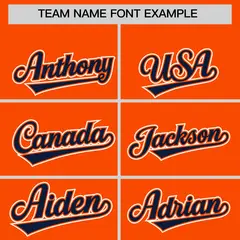 Orange Navy Color Block Authentic Baseball Jersey 3