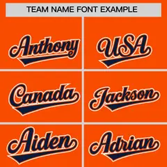 Orange Navy Contrast Raglan Baseball Jersey 3
