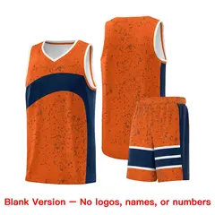 Orange Navy Dot Graffiti Irregular Pattern Basketball Jersey 7