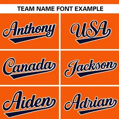 Orange Navy Full-Zip Varsity Letterman Baseball Jacket 7