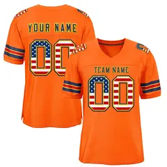 Orange Navy-Gold Classic Authentic Football Jersey 1