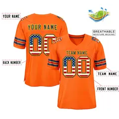 Orange Navy-Gold Classic Authentic Football Jersey 2
