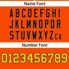 Orange Navy-Gold Color Block Two-Button Softball Jersey 4