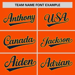 Orange Navy-Gold Stripe Raglan Two-Button Softball Jersey 3