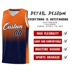 Orange Navy Gradient Basketball Jersey Sports Uniform 2