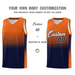 Orange Navy Gradient Basketball Jersey Sports Uniform 3