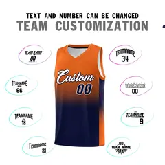 Orange Navy Gradient Basketball Jersey Sports Uniform 4