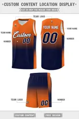 Orange Navy Gradient Basketball Jersey Sports Uniform 5
