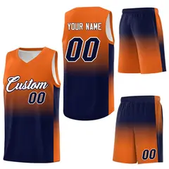 Orange Navy Gradient Basketball Jersey Sports Uniform 7