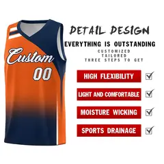 Orange Navy Gradient Basketball Jersey Sports Uniform 2