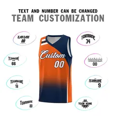 Orange Navy Gradient Basketball Jersey Sports Uniform 4