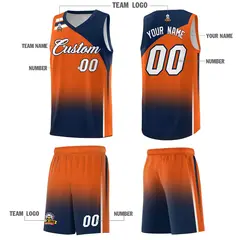 Orange Navy Gradient Basketball Jersey Sports Uniform 5